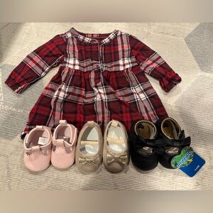Tommy Hilfiger Red and Black Plaid Baby Dress